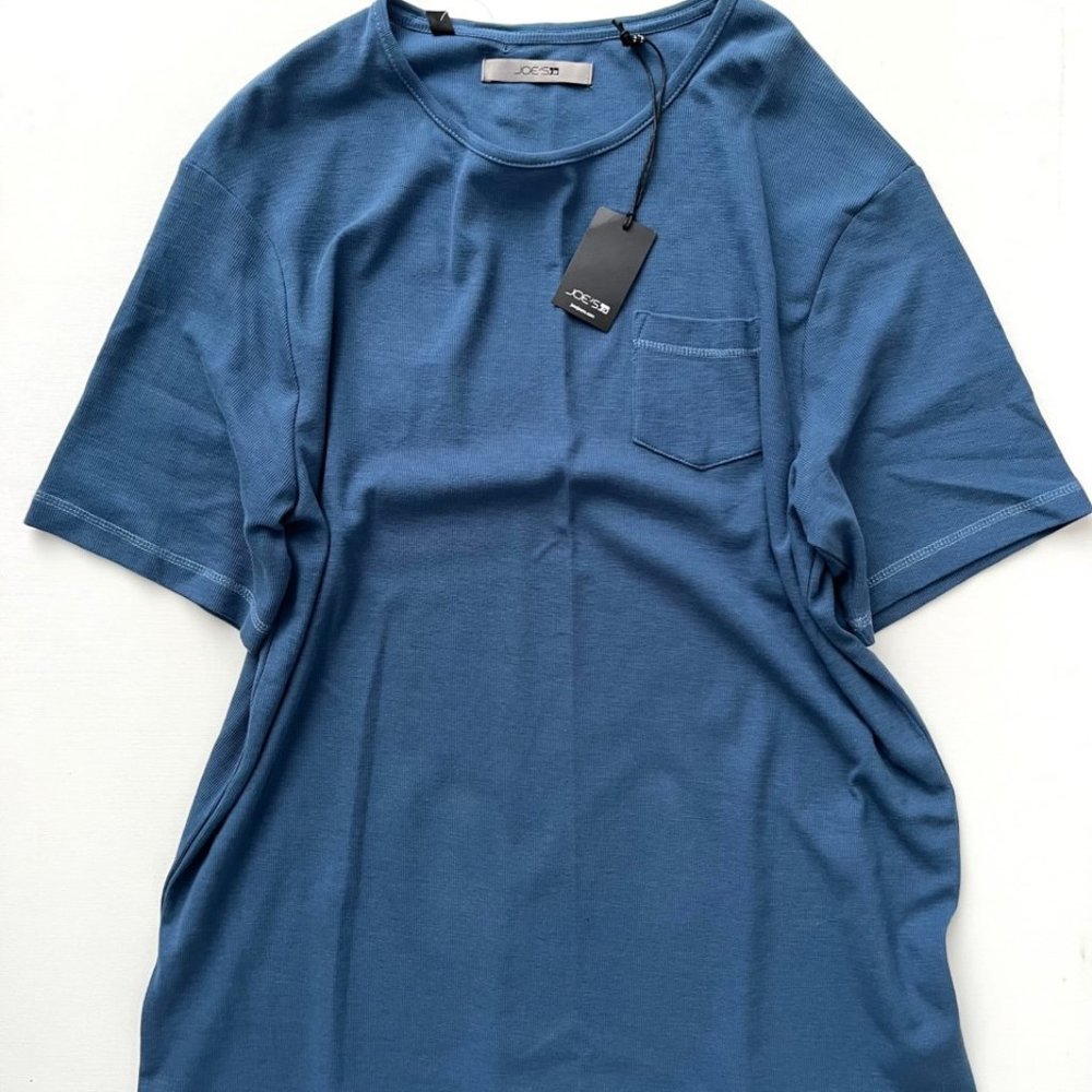 Joe's Jeans Rib Pocket Cotton Tee Blue